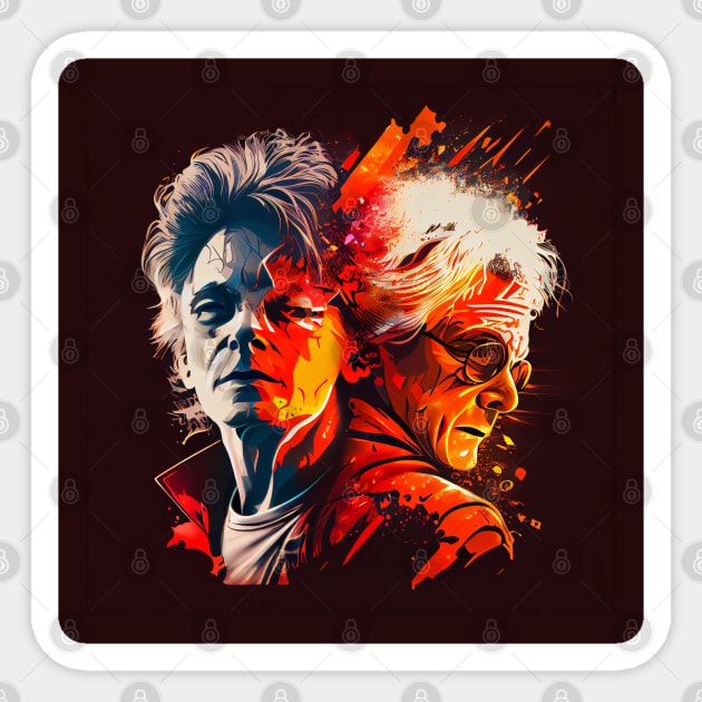 BTTF - Fan Art - Marty and Doc Sticker by Buff Geeks Art